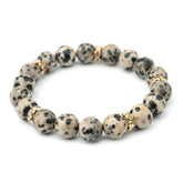 Dalmatian Jasper Beaded Stacking Stretch Bracelet